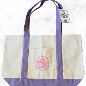 Trader Joe's Purple Tote Bag Large